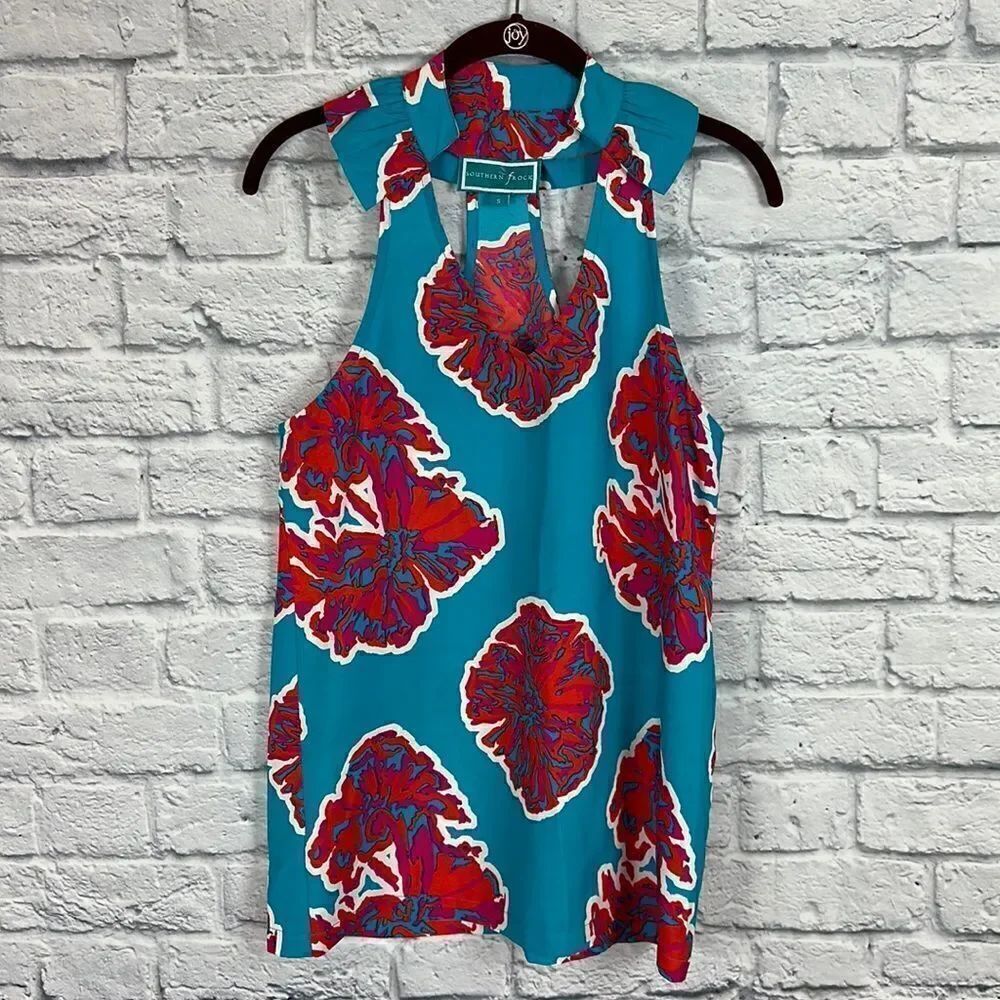 Southern Frock Collared Racer Back Tank Size Small